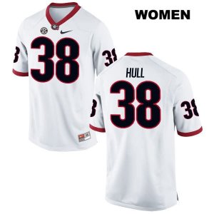 Women's Georgia Bulldogs NCAA #38 Joseph Hull Nike Stitched White Authentic College Football Jersey SCT8254BM